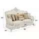 Adara Pearl White 90" Sofa with Pillows and Nailhead Trim