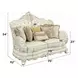 Adara Pearl White 70" Loveseat with Pillows and Nailhead Trim