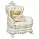 Adara Pearl White Living Room Set with Pillows and Nailhead Trim