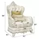 Adara Pearl White Upholstered Lounge Chair with Pillows and Nailhead Trim