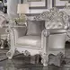 Vendome Champagne Upholstered Lounge Chair with Pillow and Nailhead Trim