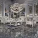 Vendome Champagne Upholstered Lounge Chair with Pillow and Nailhead Trim