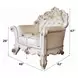 Vendome Champagne Upholstered Lounge Chair with Pillow and Nailhead Trim