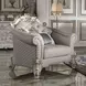 Vendome II Two Tone Ivory Upholstered Accent Chair with Pillows and Nailhead Trim