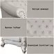 Vendome II Two Tone Ivory Upholstered Accent Chair with Pillows and Nailhead Trim