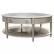 Kasa Gray and Champagne Oval Sintered Stone Top Cocktail Table