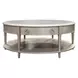 Kasa Gray and Champagne Oval Sintered Stone Top Cocktail Table