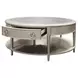 Kasa Gray and Champagne Oval Sintered Stone Top Cocktail Table