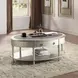 Kasa Gray and Champagne Oval Sintered Stone Top Cocktail Table