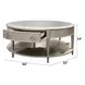 Kasa Gray and Champagne Oval Sintered Stone Top Cocktail Table