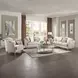 Kasa Gray and Champagne Oval Sintered Stone Top Cocktail Table