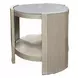 Kasa Gray and Champagne Round Sintered Stone Top End Table