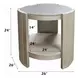 Kasa Gray and Champagne Round Sintered Stone Top End Table
