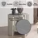 Kasa Gray and Champagne Round Sintered Stone Top End Table