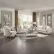 Kasa Gray and Champagne Round Sintered Stone Top End Table