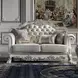 Dresden Antique Pearl 64" Loveseat with Pillow and Nailhead Trim