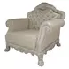 Dresden Cream Upholstered Accent Chair with Pillows and Nailhead Trim