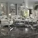Dresden Cream Upholstered Accent Chair with Pillows and Nailhead Trim