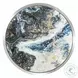 Lyda Blue Marble Print and Chrome Round End Table