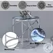Lyda Blue Marble Print and Chrome Round End Table
