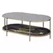 Fiorella Black and Gold Oval Glass Top Cocktail Table