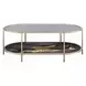 Fiorella Black and Gold Oval Glass Top Cocktail Table