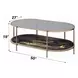 Fiorella Black and Gold Oval Glass Top Cocktail Table