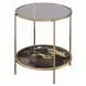Fiorella Black and Gold Round Glass Top End Table