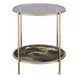Fiorella Black and Gold Round Glass Top End Table