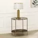 Fiorella Black and Gold Round Glass Top End Table
