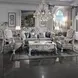 Dresden Gray Upholstered Tufted Back Accent Chair with Pillow and Nailhead Trim