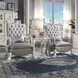 Dresden Gray Upholstered Tufted Back Accent Chair with Pillow and Nailhead Trim