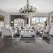 Dresden Gray Upholstered Tufted Back Accent Chair with Pillow and Nailhead Trim