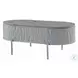 Yukino Gray High Gloss and Chrome Oval Occassional Table Set
