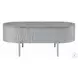 Yukino Gray High Gloss and Chrome Oval Occassional Table Set