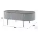 Yukino Gray High Gloss and Chrome Oval Coffee Table