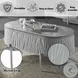 Yukino Gray High Gloss and Chrome Oval Coffee Table