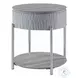 Yukino Gray High Gloss and Chrome Round End Table