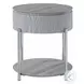 Yukino Gray High Gloss and Chrome Round End Table