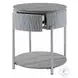 Yukino Gray High Gloss and Chrome Round End Table