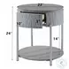 Yukino Gray High Gloss and Chrome Round End Table