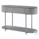 Yukino Gray High Gloss and Chrome Oval Sofa Table