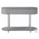 Yukino Gray High Gloss and Chrome Oval Sofa Table