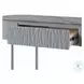 Yukino Gray High Gloss and Chrome Oval Sofa Table