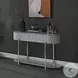 Yukino Gray High Gloss and Chrome Oval Sofa Table