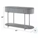 Yukino Gray High Gloss and Chrome Oval Sofa Table