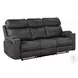 Hirah Dark Gray Polish Microfiber Reclining 86" Sofa