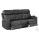 Hirah Dark Gray Polish Microfiber Reclining 86" Sofa