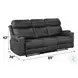 Hirah Dark Gray Polish Microfiber Reclining 86" Sofa