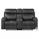 Hirah Dark Gray Polish Microfiber Reclining Living Room Set